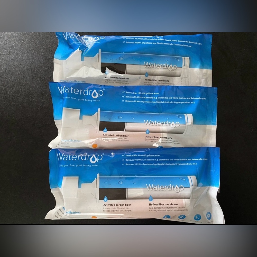 Waterdrop Personal Water Filter Portable Hiking Camping Filtration System 3 Pk